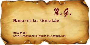 Mamuzsits Gusztáv névjegykártya