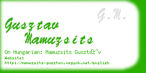 gusztav mamuzsits business card